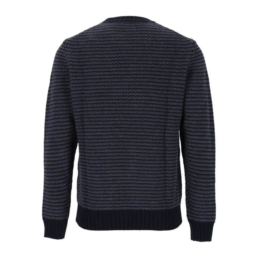 Corneliani Men Striped Crew Neck Sweater